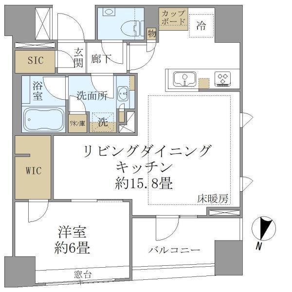 BRILLIA日本橋三越前 BRILLIA日本橋三越前(2LDK/6階)の間取り写真