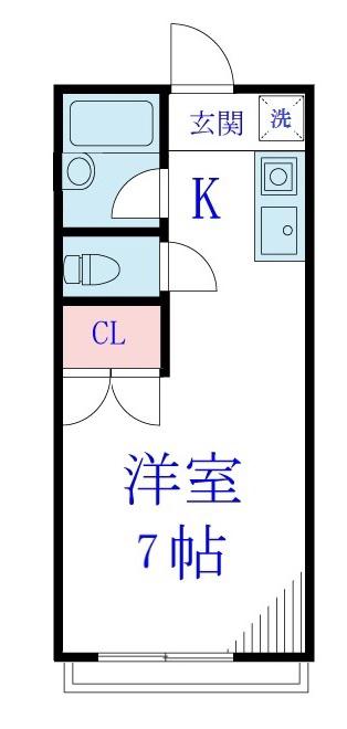 グリーンハイツIII(ワンルーム/1階)の間取り写真
