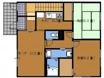 AMENITY K・D A(2LDK/1階)の間取り写真