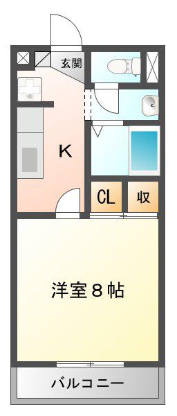 エクセレンス(1K/1階)の間取り写真