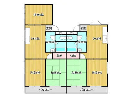 オオニシハイツ(2DK/3階)の間取り写真