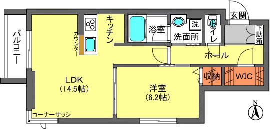 FAUSTO COLLE(1LDK/3階)の間取り写真