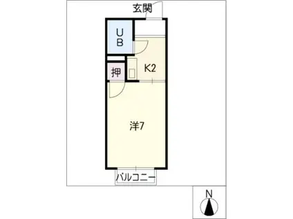 コーポラス森孝(1K/1階)の間取り写真