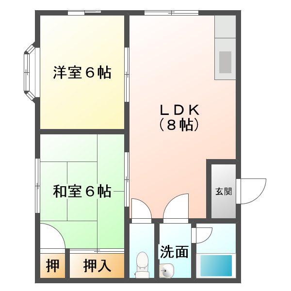 宮前ハイツ(2DK/2階)の間取り写真