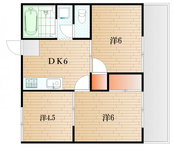 ストリームハマベ(3DK/2階)の間取り写真