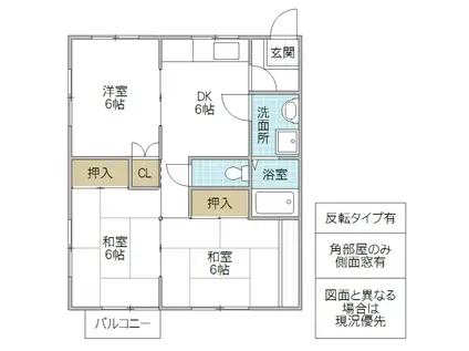 ラ フォーレシャンテA(3DK/2階)の間取り写真