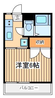 フォーブル三上(1K/2階)の間取り写真