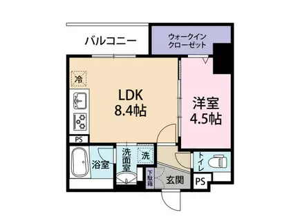 ヴィルブーケ天満橋(1LDK/3階)の間取り写真