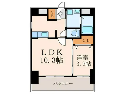 到津エイトフラッグ(1LDK/7階)の間取り写真