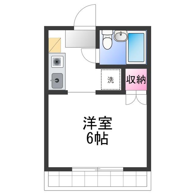 グランド藤井(1K/2階)の間取り写真