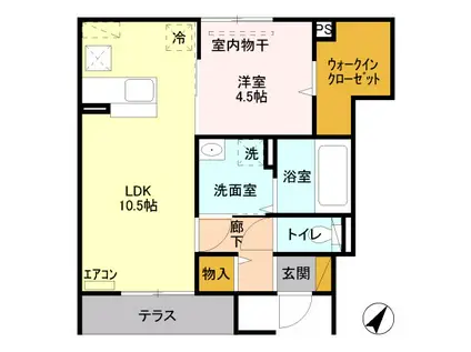 サンロイヤル(1LDK/1階)の間取り写真