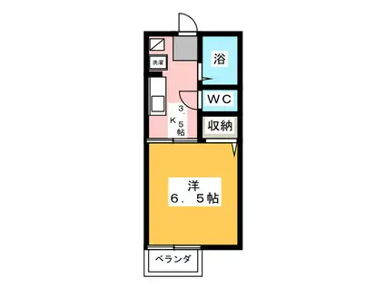 コーポ飯綱(1K/2階)の間取り写真