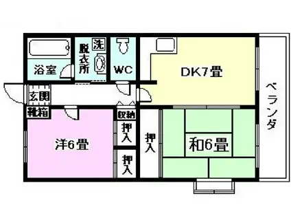 エピナールM・Y(2DK/2階)の間取り写真