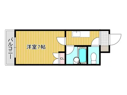 一木ビル(1K/6階)の間取り写真