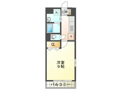 フィオレティーナ四日市(1K/4階)の間取り写真