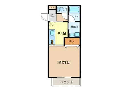 アガスハイツ(1K/1階)の間取り写真