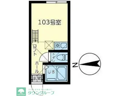 セレシア横浜釜台(ワンルーム/1階)の間取り写真