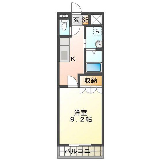 リヴァージュA棟(1K/1階)の間取り写真