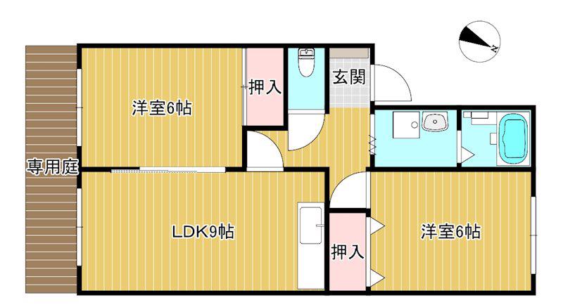 コンフォール美喜 I(2DK/2階)の間取り写真