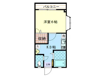 プリムローズ(1K/2階)の間取り写真