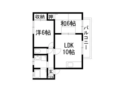 松井ハイツ(2LDK/2階)の間取り写真