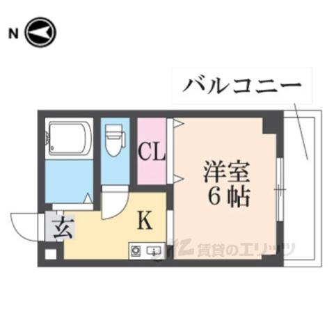 セリバテール伊丹(1K/5階)の間取り写真