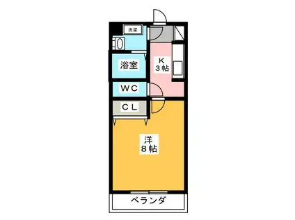 スイートパーク(1K/1階)の間取り写真