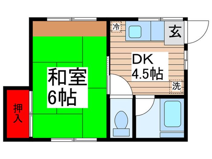 サクラハイツ(1DK/2階)の間取り写真