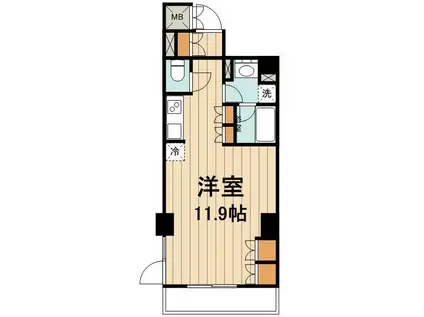 レジディア月島(ワンルーム/8階)の間取り写真