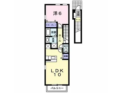 CLAIR S(1LDK/2階)の間取り写真