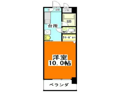 オーランド富田町(1K/1階)の間取り写真