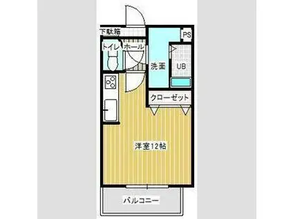 フラワーヒルズ(ワンルーム/1階)の間取り写真