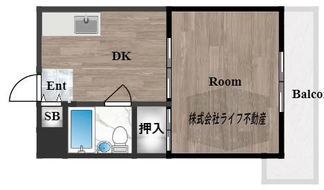 コーポ南野(1DK/1階)の間取り写真