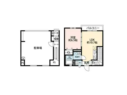 エスパース恋ヶ窪ベース2(1LDK/1階)の間取り写真