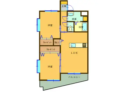 シャルマンコーポK(2LDK/1階)の間取り写真