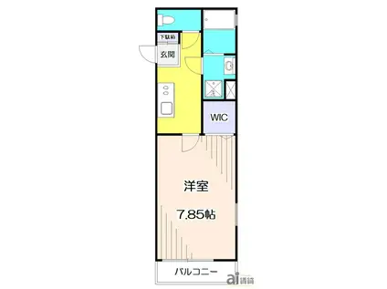 ハピネス上清戸(1K/2階)の間取り写真
