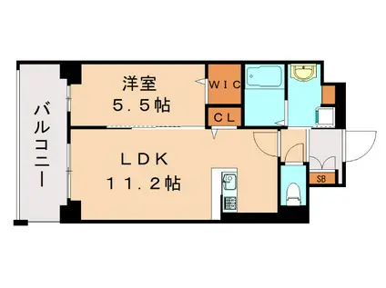 ル・マージュ博多(1LDK/6階)の間取り写真