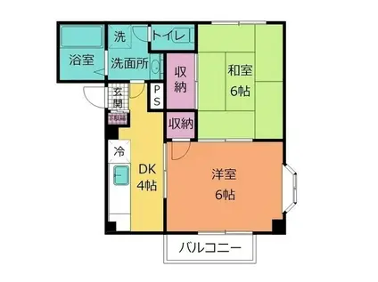 スノーフラワーハイツ(2DK/2階)の間取り写真