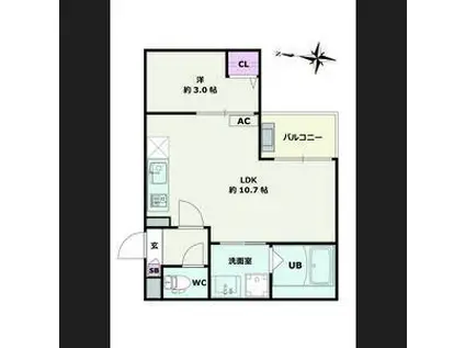 JACK SHINKAI III(1LDK/3階)の間取り写真