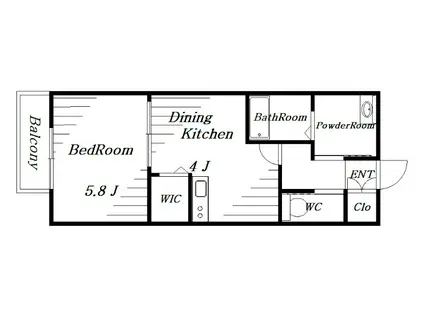 シャルコートSOGA(1DK/2階)の間取り写真