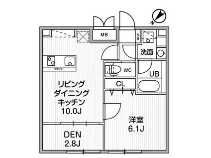 ウェルスクエアイズム下北沢イースト(1SLDK/3階)の間取り写真