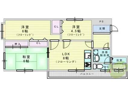 パストラルビレッジ(3LDK/3階)の間取り写真