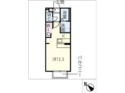 H翔クレマチス館(ワンルーム/2階)の間取り写真