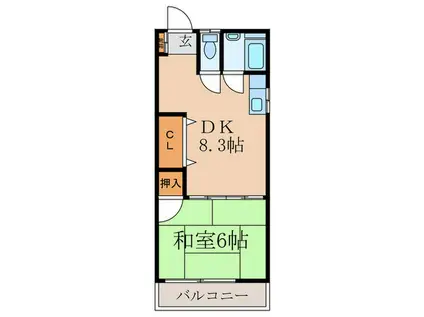 メイゾン平安(1DK/3階)の間取り写真