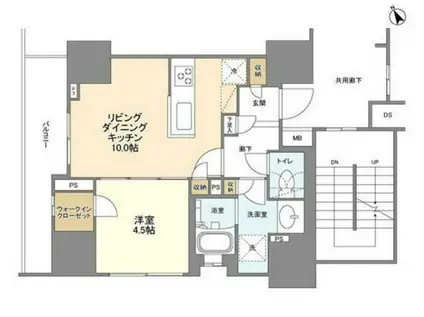 BLESS蔵前(1LDK/11階)の間取り写真