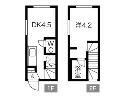 ディアレスト海田(1DK/1階)の間取り写真