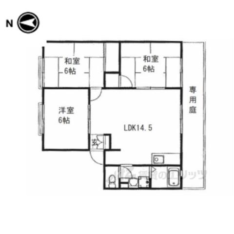 パークヒル枚方 D棟(3LDK/2階)の間取り写真