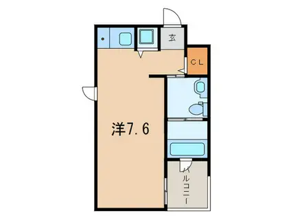 クインズビル(ワンルーム/5階)の間取り写真