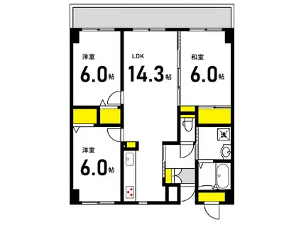 フローレンス戸坂(3LDK/5階)の間取り写真