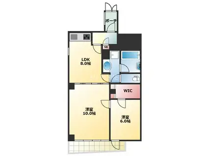 ラパンジール恵美須(2LDK/5階)の間取り写真